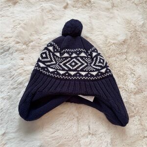 Gymboree Navy and White Patterned Kids Hat
